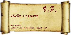 Vörös Primusz névjegykártya
